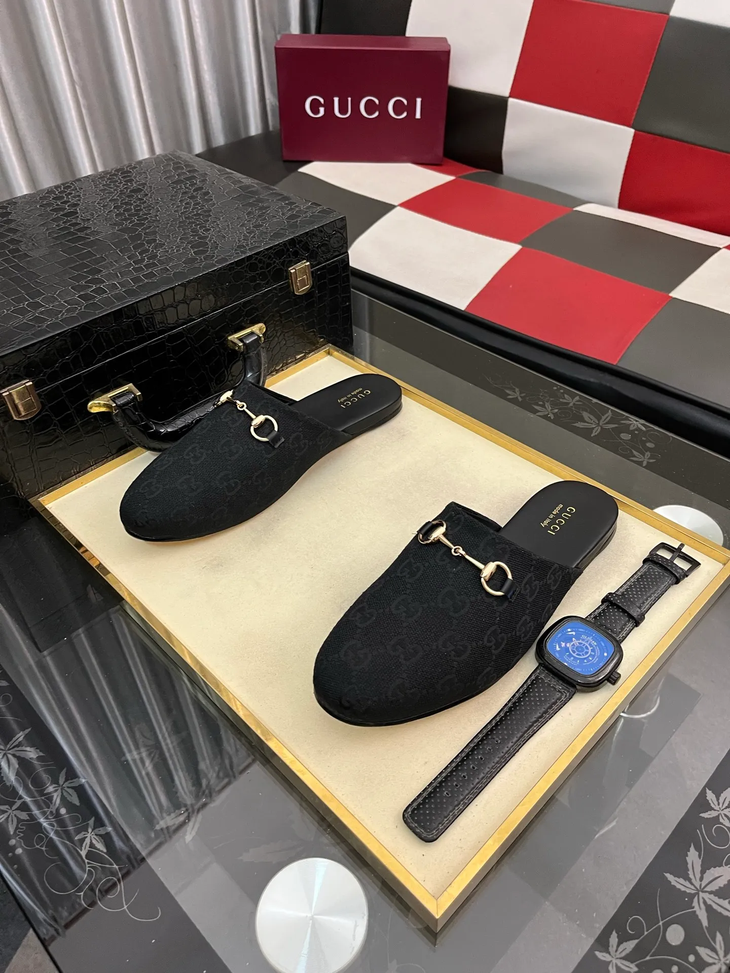 Men's shoes 💰480⌚️⌚️[Gucci] 2024 new season half-slip men's shoes, made of Italian imported first-layer frosted cowhide➕sheepskin lining, original hardware buckle, original combination wear-resistant outsole, real shot 🎬 Very comfortable on the feet, size 36-44